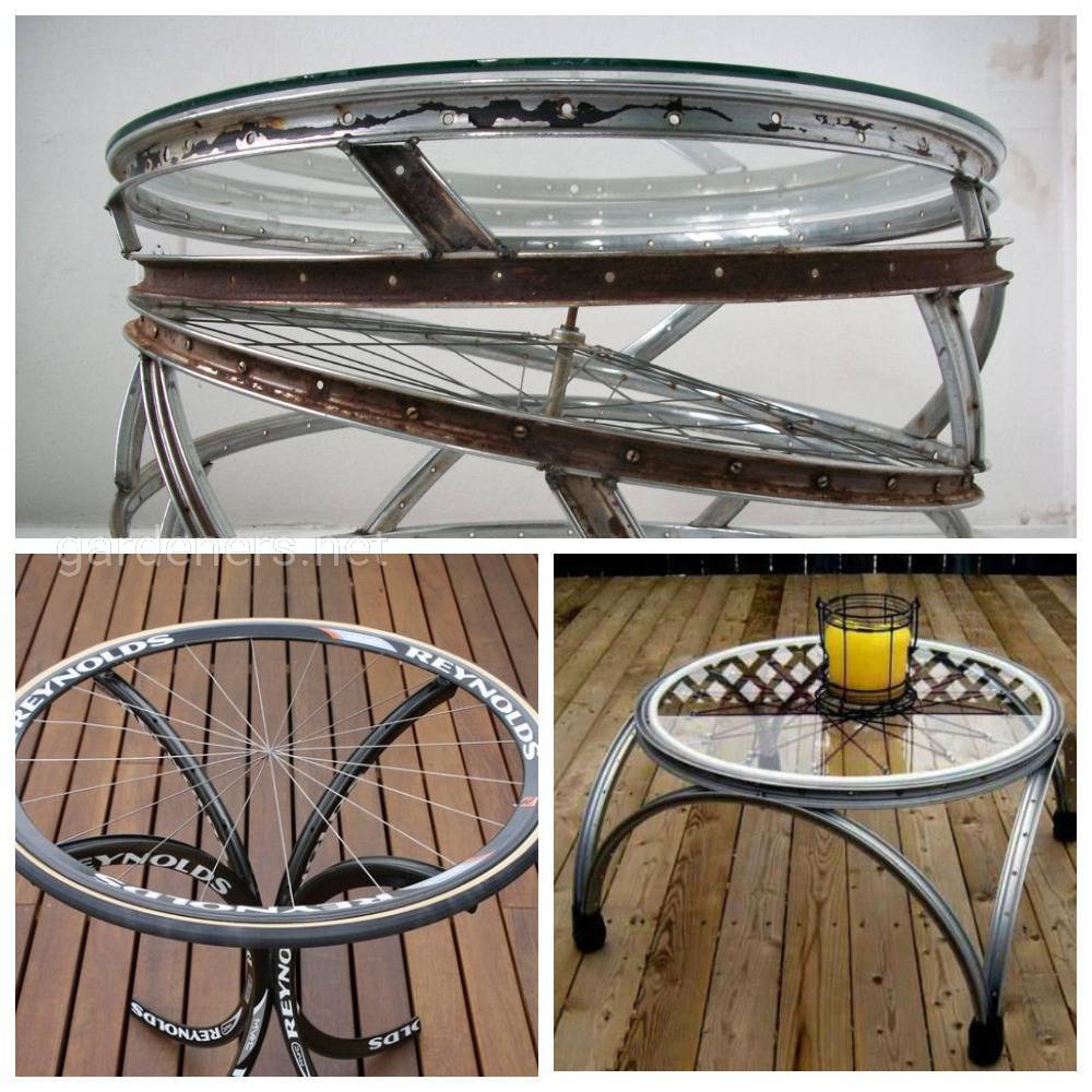 Оригинальный столик из колеса