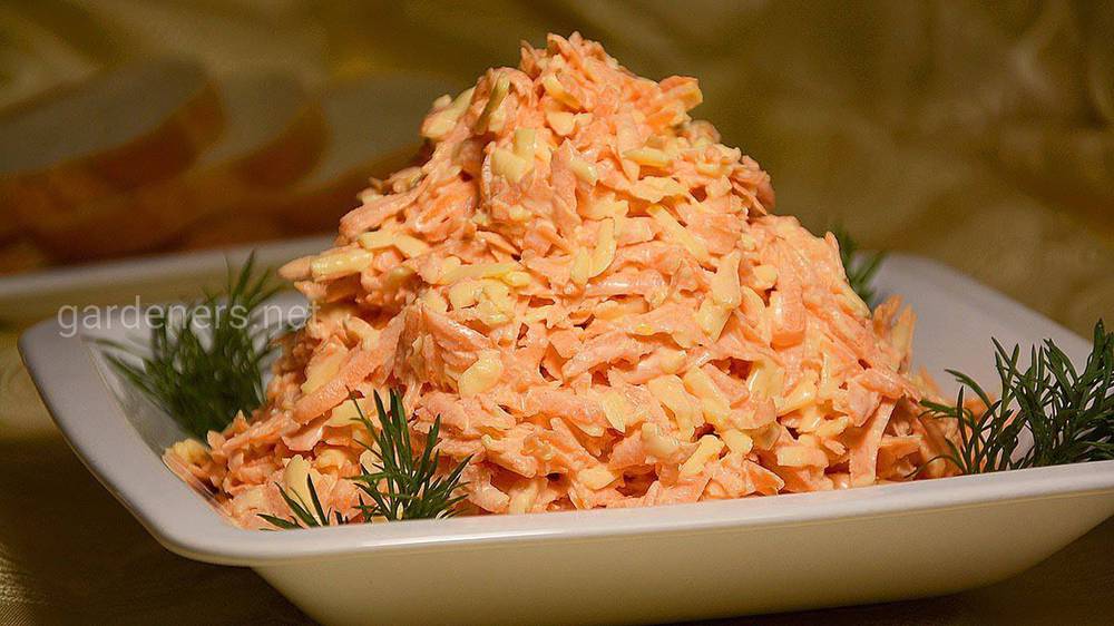 Приготовление салата из моркови с сыром