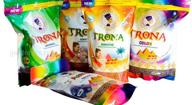 ЕКО пральні порошки торгової марки "TRONA"